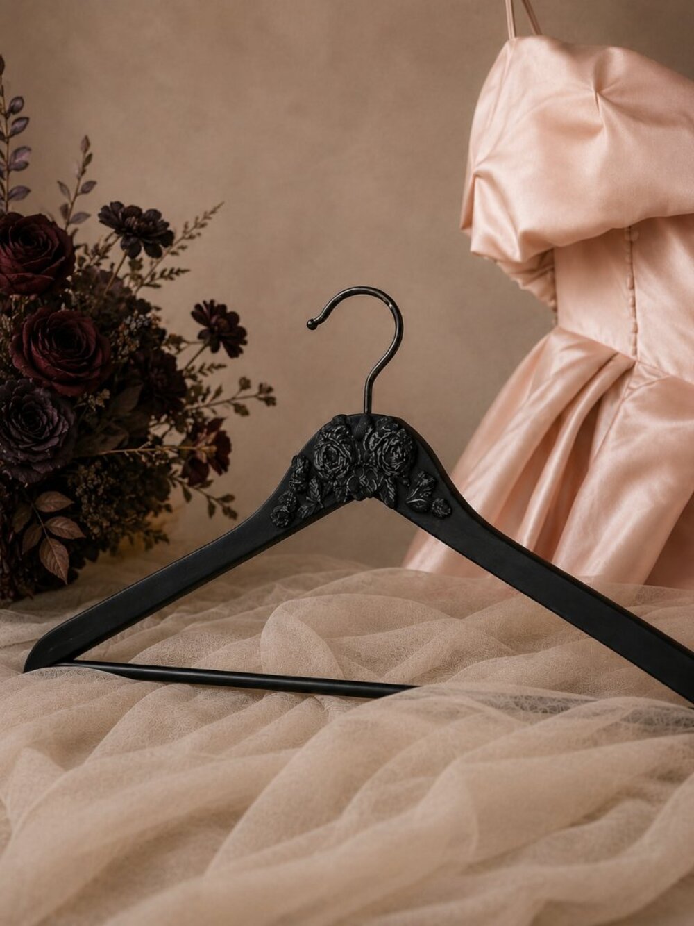 Black Vintage Style Decorative Hanger – Wedding Dress / Display Hanger